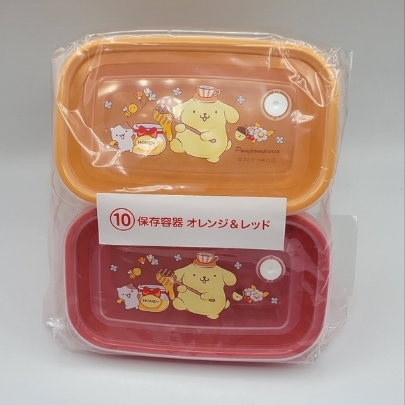 Sanrio Pompompurin 2 pack Storage containers Orange & Red - Picture 6 of 6